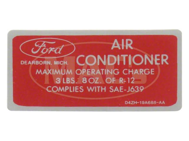 Air Cond Charge Decal, Montego, 1974-1978