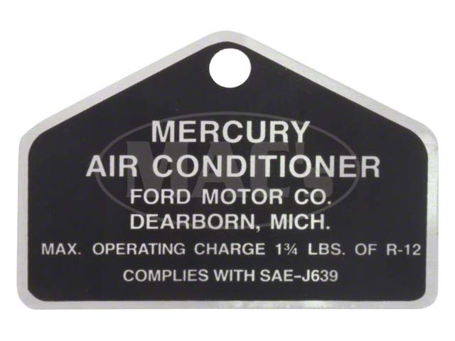 Air Conditioning Compressor Tag - Aluminum - Comet & Montego