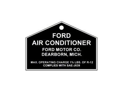 Air Conditioning Compressor Tag - Aluminum - Ford