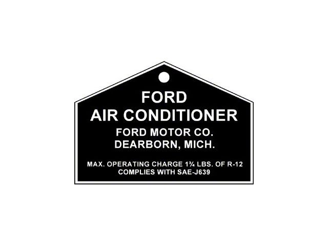 Air Conditioning Compressor Tag - Aluminum - Ford