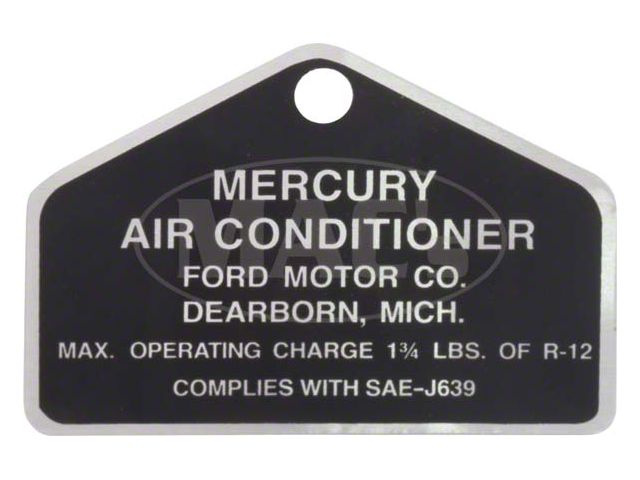 Air Conditioning Compressor Tag - Aluminum - Mercury