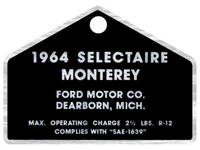 Air Conditioning Tag - Selectaire - Aluminum - Mercury