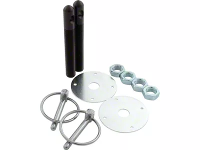 Allstar Performance Aluminum Hood Pin Kit; Black (Universal; Some Adaptation May Be Required)