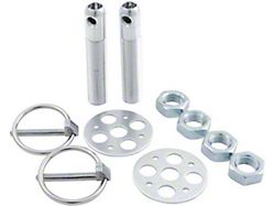 Allstar Performance Lightweight Aluminum Hood Pin Kit with 1/2-Inch Pins; Silver (Universal; Some Adaptation May Be Required)