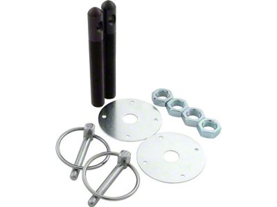 Allstar Performance Aluminum Hood Pin Kit; Black (Universal; Some Adaptation May Be Required)
