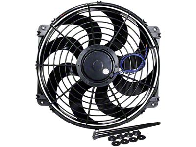 Allstar Performance Curved Blade Electric Fan; 16-Inch (Universal; Some Adaptation May Be Required)