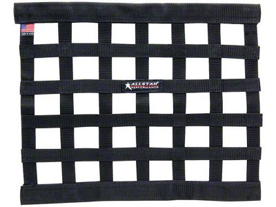 Allstar Performance Low Profile Window Net; 14x18-Inch; Black (Universal; Some Adaptation May Be Required)