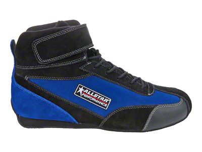 Allstar Performance Mid-Top Pro Series Driving Shoes; SFI 3.3/5; Black/Blue