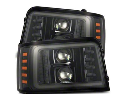 AlphaRex LUXX-Series LED Projector Headlights; Alpha Black Housing; Clear Lens (92-96 Bronco)