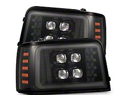 AlphaRex NOVA-Series LED Projector Headlights; Alpha Black Housing; Clear Lens (92-96 Bronco)