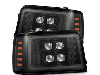 AlphaRex NOVA-Series LED Projector Headlights; Alpha Black Housing; Clear Lens (92-96 Bronco)