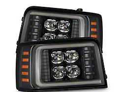 AlphaRex NOVA-Series LED Projector Headlights; Black Housing; Clear Lens (92-96 Bronco)