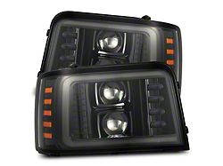 AlphaRex PRO-Series Projector Headlights; Black Housing; Clear Lens (92-96 Bronco)