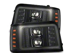 AlphaRex LUXX-Series LED Projector Headlights; Alpha Black Housing; Clear Lens (92-96 F-150, F-250, F-350)