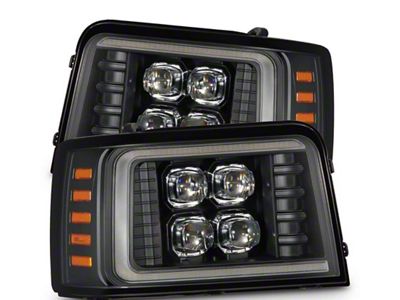 AlphaRex NOVA-Series LED Projector Headlights; Black Housing; Clear Lens (92-96 F-150, F-250, F-350)