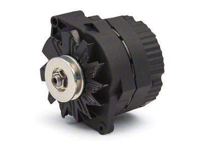 Alternator; 100 AMP; GM 1-Wire Style; V-Belt Pulley; Black Crinkle; 100% New