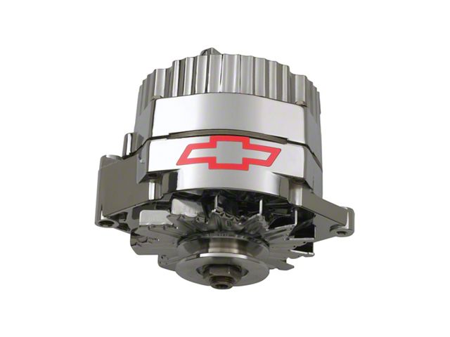 Alternator; 80 AMP; GM 1 Wire Style; GM Bowtie Logo; Chrome Finish; 100% New