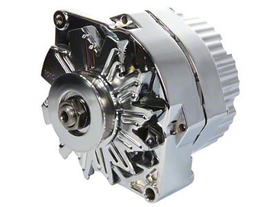 Alternator; GM 73-86 with Internal Regulator; Machined Pulley; Chrome; 100% New