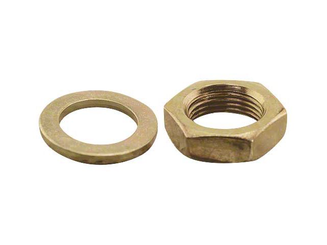 Alternator Nut & Lock Washer - Gold Finish Zinc Dichromate