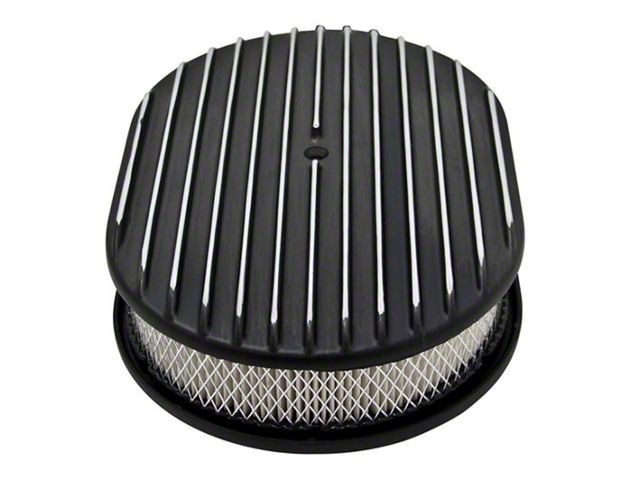 Aluminum Black 12'' Air Cleaner Paper Filter Polished Finned