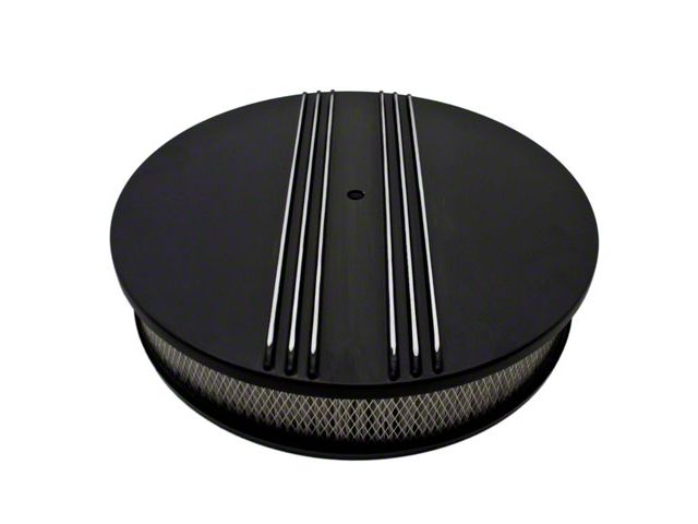 Aluminum Black 14'' Air Cleaner Paper Filter, Partial Finned, Round