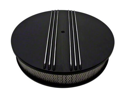 Aluminum Black 14'' Air Cleaner Paper Filter, Partial Finned, Round