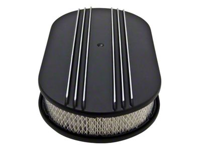 Aluminum Black 15'' Air Cleaner Paper Filter, Partial Finned