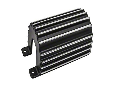 Aluminum Finned Canister Round Ignition Coil Cover, Black (59-73 El Camino)