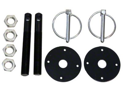 Aluminum Hood Pin Kit, Black