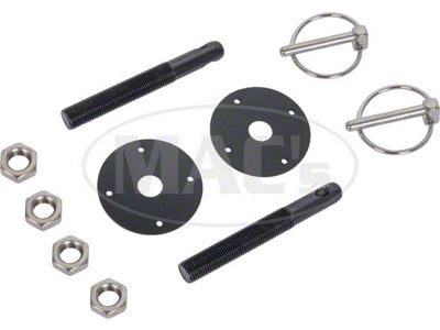 Aluminum Hood Pin Kit, Black