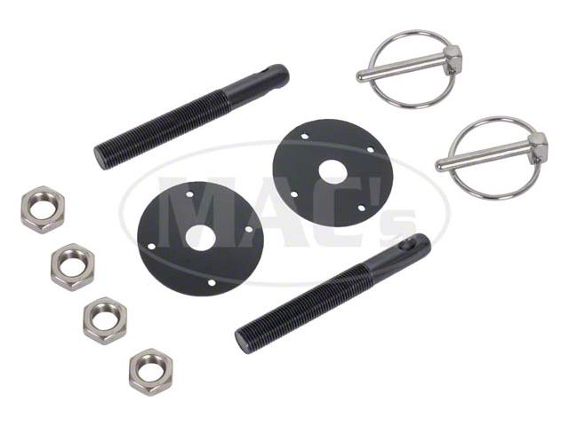 Aluminum Hood Pin Kit, Black