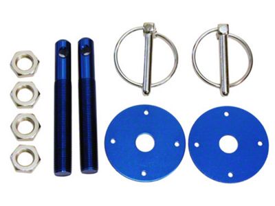 Aluminum Hood Pin Kit, Blue