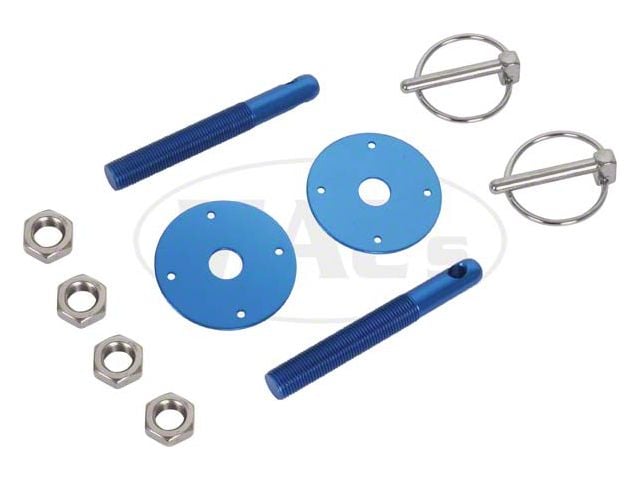 Aluminum Hood Pin Kit, Blue