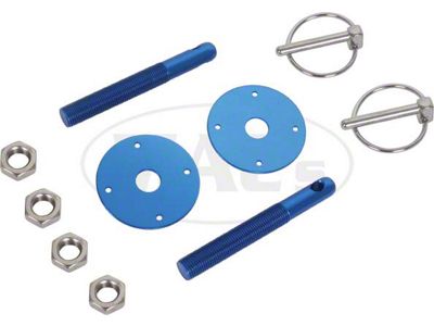 Aluminum Hood Pin Kit, Blue