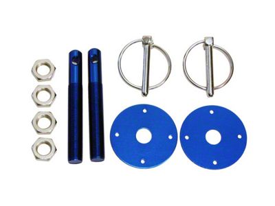Aluminum Hood Pin Kit, Blue