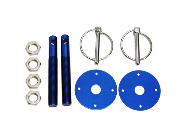 Aluminum Hood Pin Kit, Blue