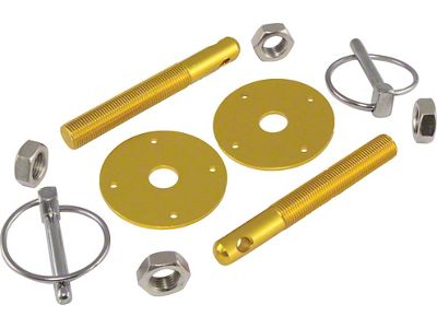 Aluminum Hood Pin Kit, Gold