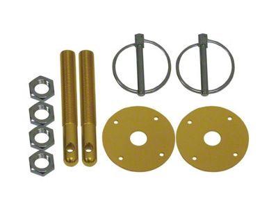 Aluminum Hood Pin Kit, Gold