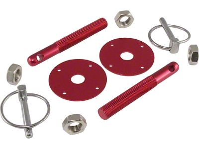 Aluminum Hood Pin Kit, Red