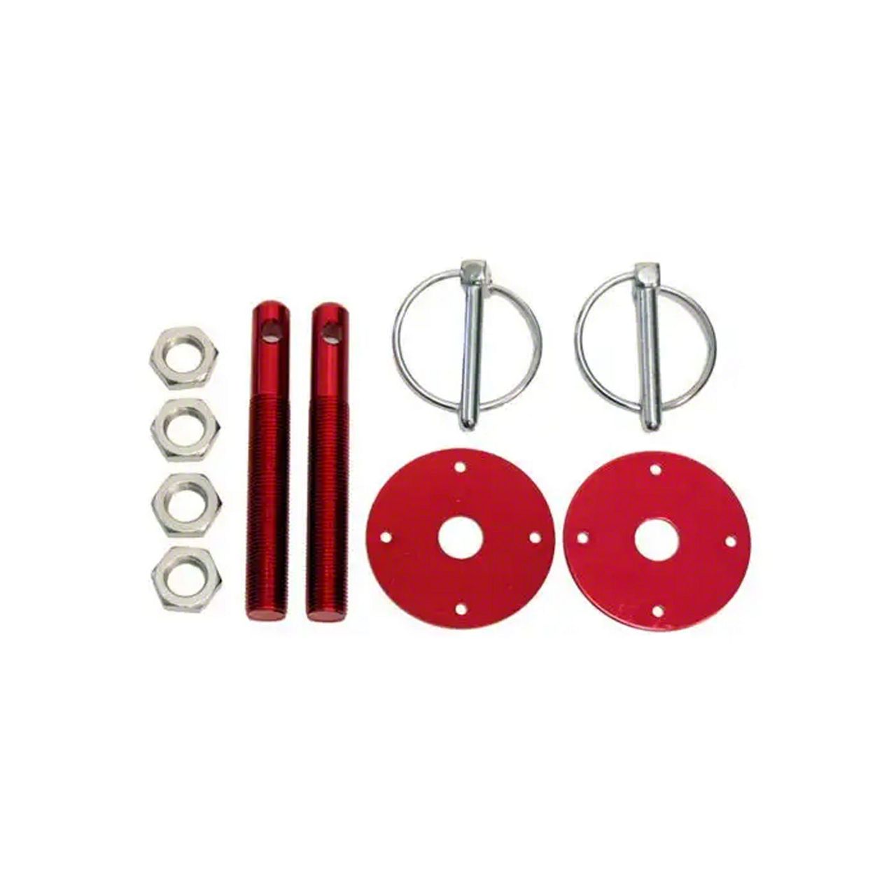 Ecklers Hood Pin Kit, Red Aluminum