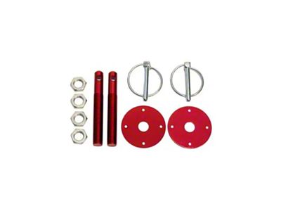 Aluminum Hood Pin Kit, Red