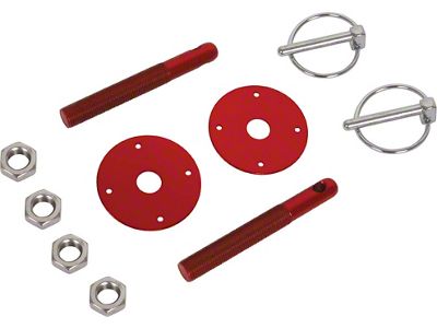 Aluminum Hood Pin Kit, Red