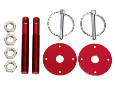 Aluminum Hood Pin Kit, Red