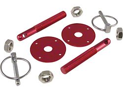 Aluminum Hood Pin Kit, Red (67-02 Firebird)