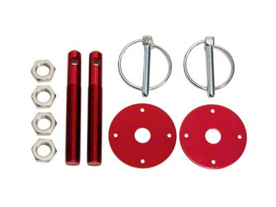 Aluminum Hood Pin Kit, Red