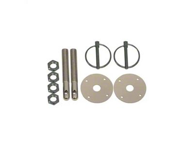 Aluminum Hood Pin Kit, Silver