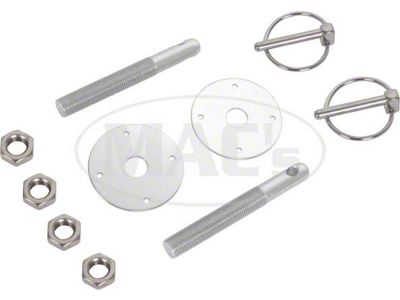 Aluminum Hood Pin Kit, Silver