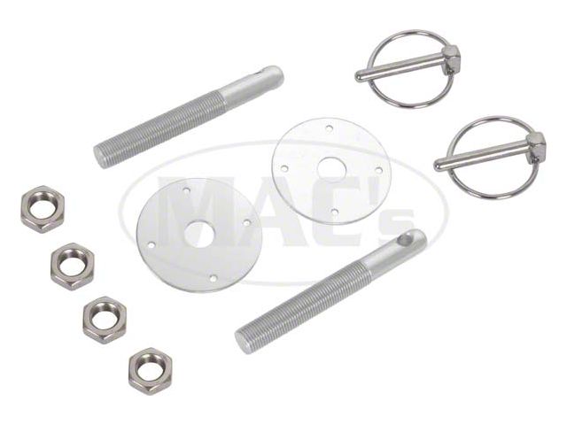 Aluminum Hood Pin Kit, Silver