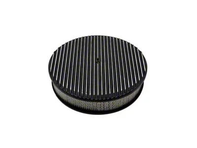 Aluminum Round Air Cleaner Paper Filter, Black, 14