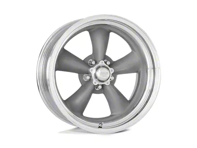 American Racing Classic Torq Thrust II Custom Gray with Polished Lip Wheel; Rear Only; 17x11; -11mm Offset (84-96 Corvette C4)